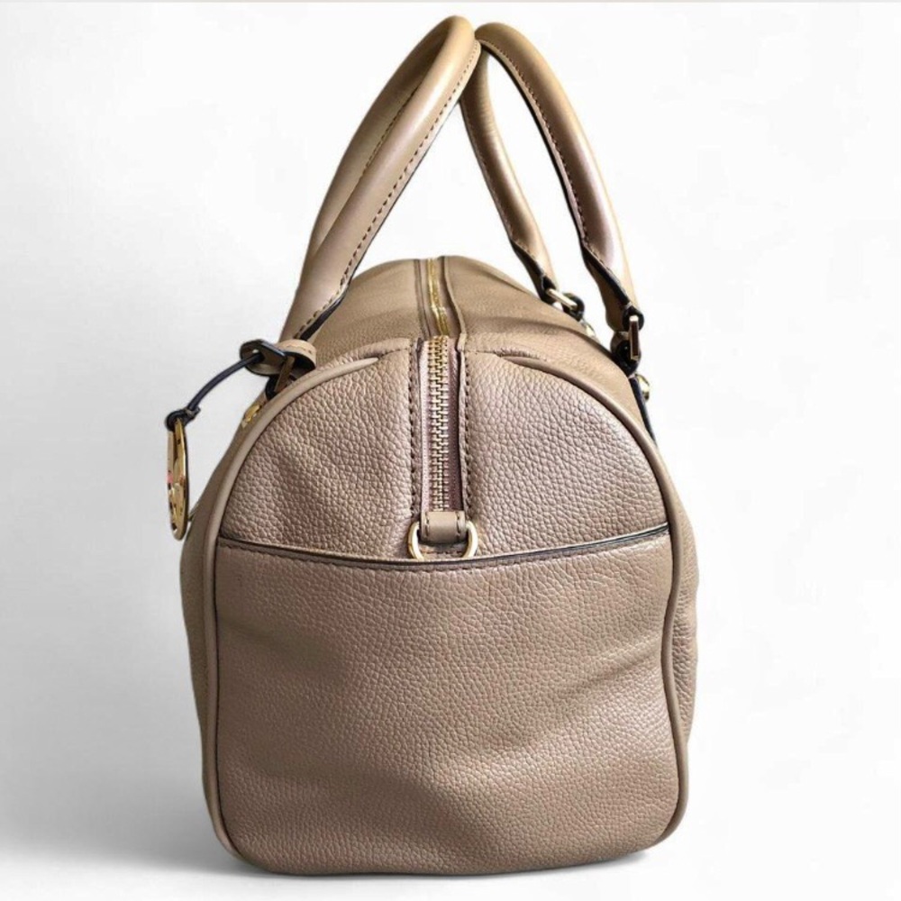Michael Kors Taupe Leather Satchel with Gold Hardware - Picture 4 of 14